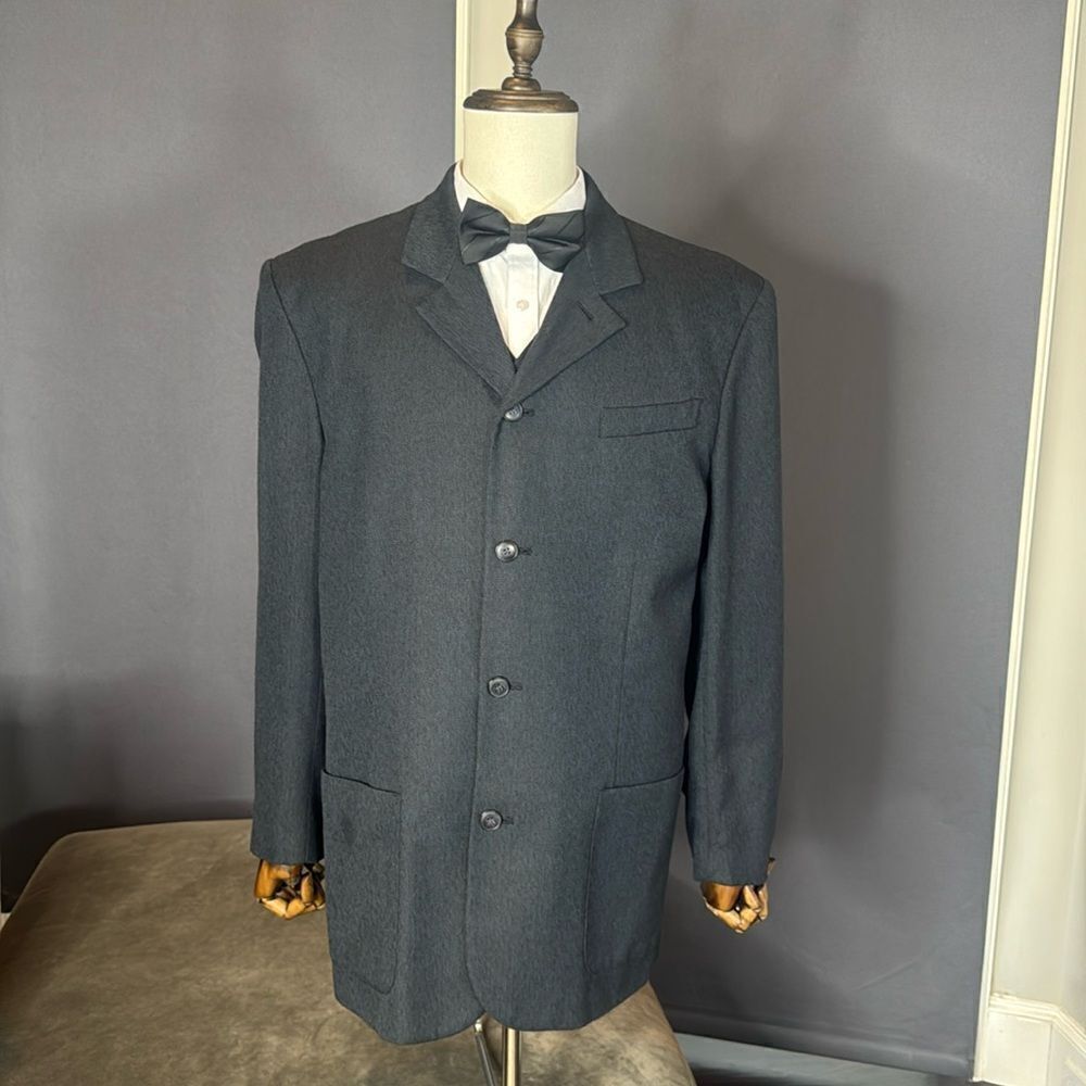 Men’s Mosa Blazer Jacket & Vest Set Notch Lapel 4 Button Closure Size L (42/44)